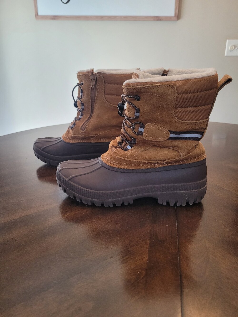 Land's End Kids insulated Brown Winter Boots - Lace-Up Snow Boot
